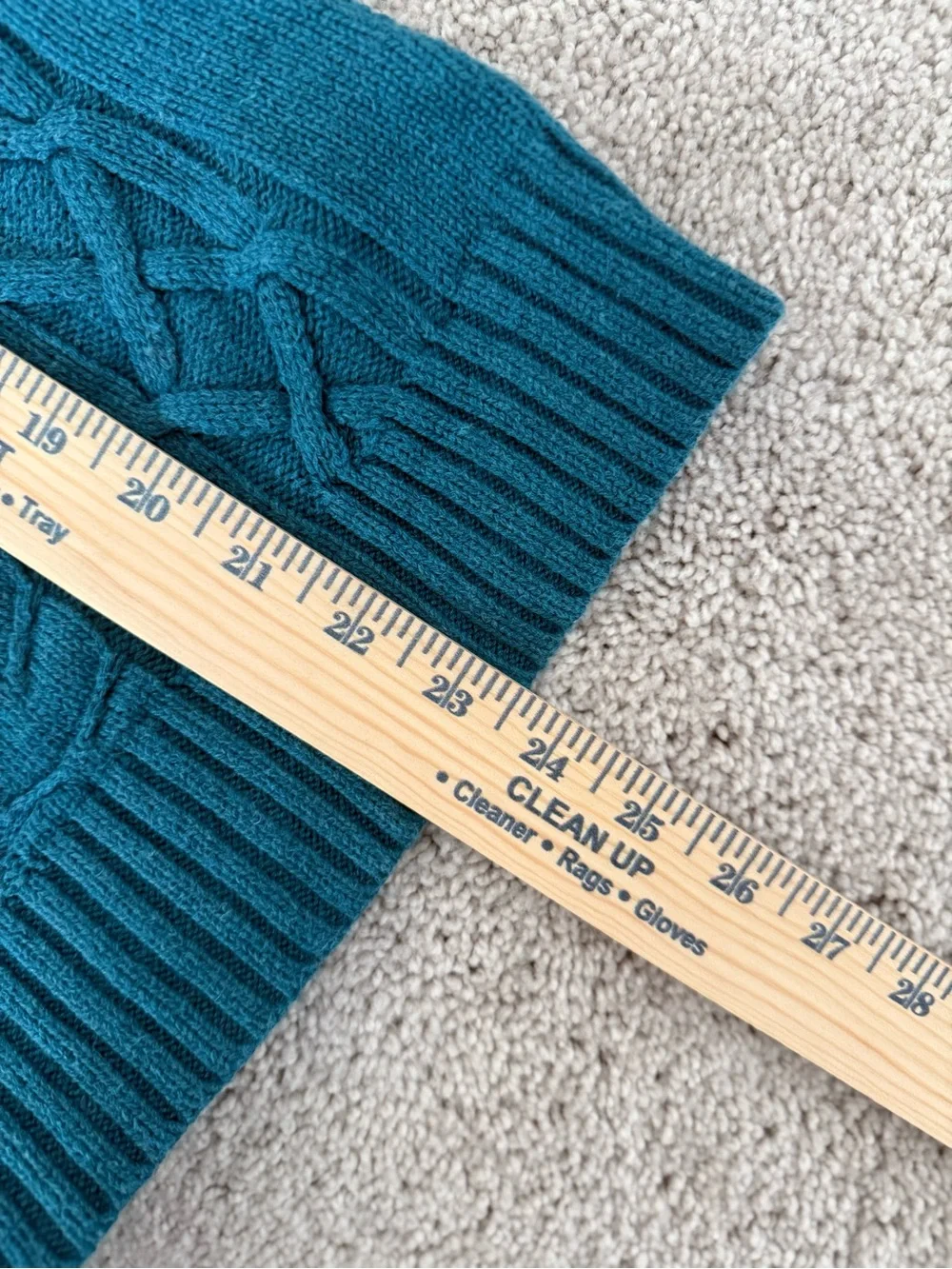 L.L. Bean Teal Cable-Knit Crewneck Sweater - Picture 6 of 6